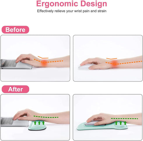 MOSISO Wrist Rest Support for Mouse Pad & Keyboard Set, Ergonomic Mousepad Non-Slip Base Home/Office Pain Relief & Easy Typing Cushion with Neopre...