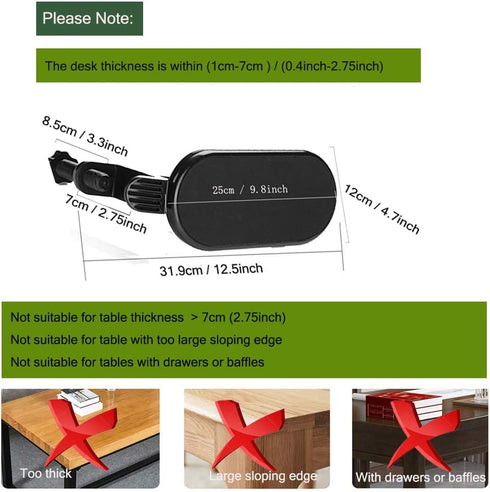 Ergonomic Desk Clamp On Mouse Platform Extension Attachable Elbow Arm Rest Mouse Pad Tray Under Desk (Small Tray)...
