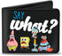 Buckle-Down Men's Nickelodeon Wallet, Bifold, Spongebob Squarepants and Friends Say What Group Pose, Vegan Leather, 4.0" x 3.5"...