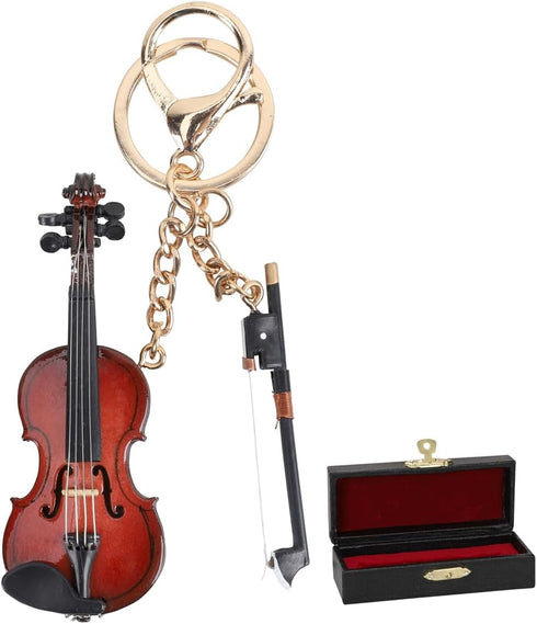 Musical Instrument Keychain, Miniature Violin Keychain,Musical Instrument Gift,Christmas Ornament...