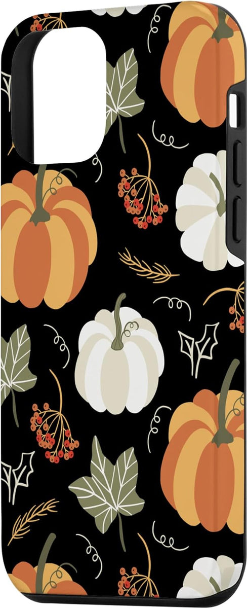 iPhone 12 mini Autumn falling leaves and pumpkin spice harvest happy fall Case...