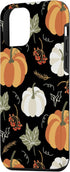 iPhone 12 mini Autumn falling leaves and pumpkin spice harvest happy fall Case...