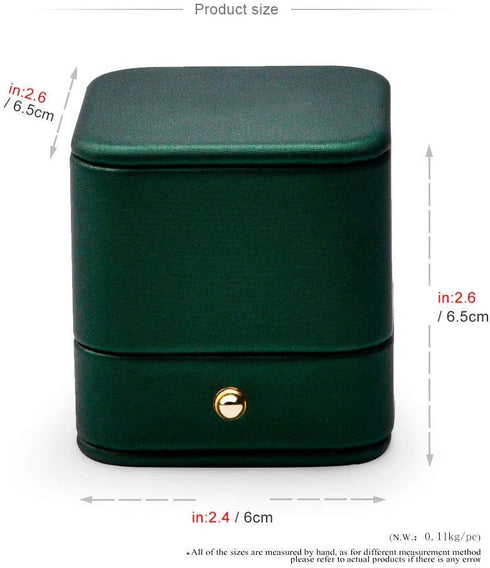 Oirlv Gorgeous Blackish Green Ring Box Premium Leather Ring Bearer Box for Wedding,Proposal Jewelry Gift Case...