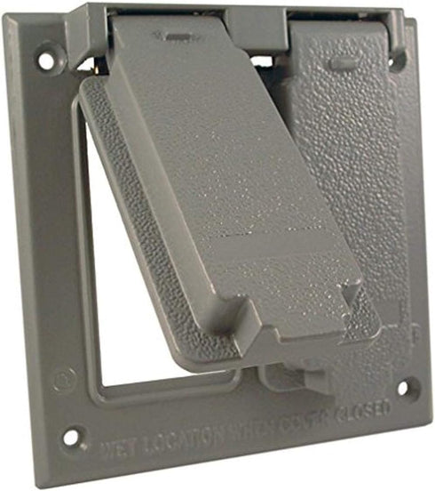 Hubbell-Bell 5145-0 Weatherproof Cover 4-1/2 in L X 4-9/16 in W, Gray, Die-Cast...