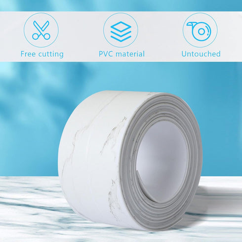 Kitchen Bath Caulk Tape Sealant Strip, 1.5''x10.5FT PVC Self Adhesive Toilet Caulk Strip, Caulking Tool Decorative Sealant Tape for Bathtub Toilet...