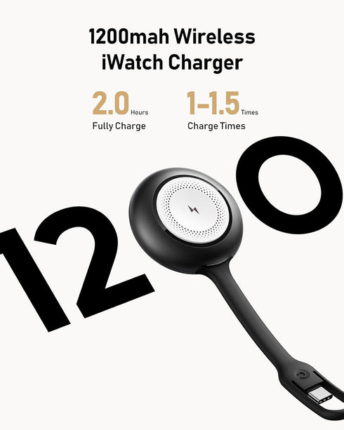 Portable Apple Watch Charger, 1200mAh Magnetic Keychain Wireless Power Bank Watch Charger for iWatch, Portable Magnetic Smart Watch Charger for Ap...