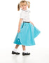 1950s Turquoise Poodle Skirt for Girls with Musical Note Printed Scarf | Blue Sock Hop Skirt | One Size | 1950s Costumes for Girls...