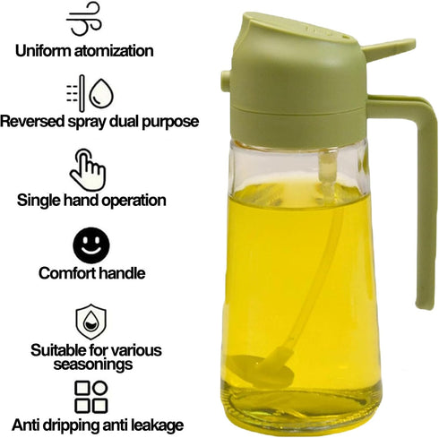 Generic 2 In 1 Oil Dispenser And Oil Sprayer, 16 Oz/470 Ml Oil Dispenser For Kitchen Spray, With Fine Mist Nozzle, Suitable For Cooking, Air Fryer...