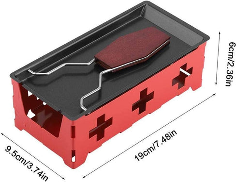 Cheese Raclette Stretchable Non Stick Cheese Rotaster Baking Tray, Iron Metal Grill Plate Accessories Cheese Melter, Baking Tray, Red Hob, Spatula...