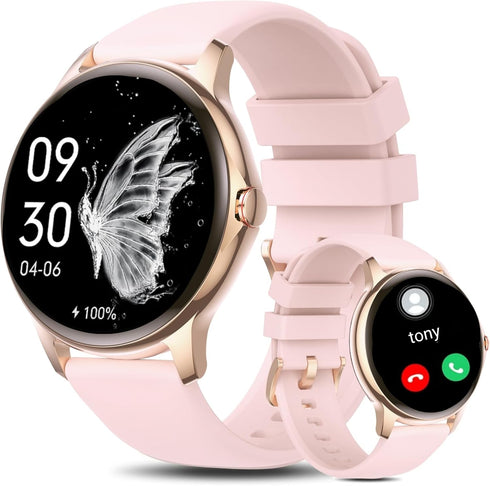 Holiday Smart Watches for Women Men, 1.32” Full Touch Screen Heart Rate/Sleep Monitor/Pedometer, IP68 Waterproof Fitness Watch for Android iOS Pho...