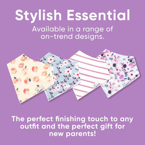 Copper Pearl 4 Pack Soft Cotton Baby Bibs for Drooling and Teething, Absorbent Drool Bibs for Baby Girl and Boy, Adjustable to Fit Newborns to Tod...