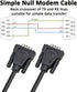 DTech 10ft DB9 to DB9 RS232 Serial Cable Male to Male Simple Null Modem Cord Cross TX RX line 2 Pin Crossed Without Handshake for Computer Data Co...