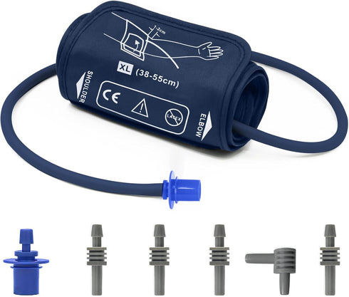 Extra Large Blood Pressure Cuff for Big Arms, XL Bp Cuff(38-55cm) - 6 Different Blood Pressure Connectors are Compatible with Almost All Bp Monito...