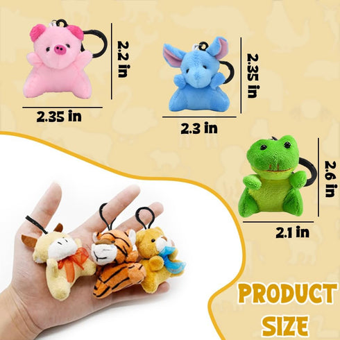 24Pack Mini Animal Plush Toy Set, Cute Animal Assortment Keychain Toys, Small Stuffed Animal Set Gifts for Kids, Christmas Stocking Stuffer, Easte...