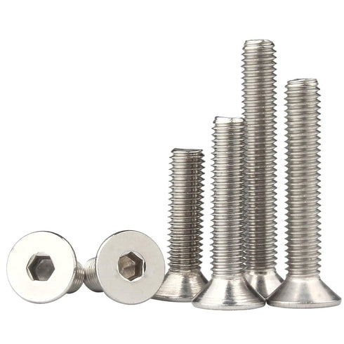 M10-1.5 x 55mm Flat Head Socket Cap Screws Bolts, Stainless Steel 18-8 (304), Bright Finish, Allen Socket Drive,Machine Screws Inner Hex Screw Fas...