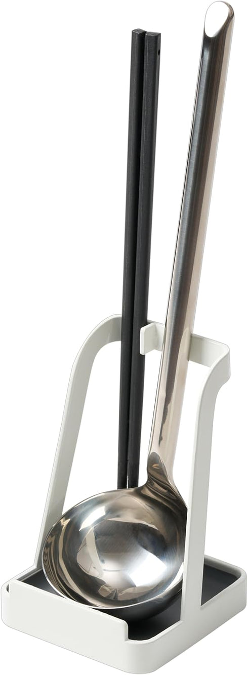 YAMAZAKI Home Ladle Holder - Lid Stand For Utensils In Kitchen, Steel, Water Resistant, No Assembly Req.,White...