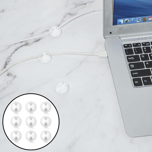 9 Pcs Adhesive Cable Clips, Charger Cord Holder for Nightstand, Cable Management Wire Cord Organizer for Desk, Nightstand, Phone Charger, Computer...