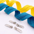 10Yards Bulk Zippers #3 Nylon Coil Zippers by The Yard with 15pcs Auto-lock Zipper Sliders and 10pcs Silver Pulls for Sewing Crafts Bages(#3 Candy...