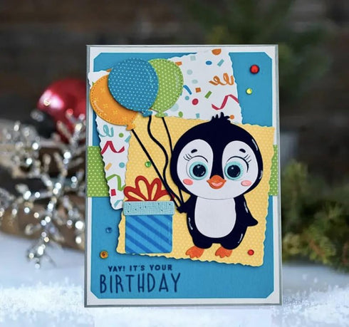 Penguins Die Cuts for Card Crafting Dies Chrismas Greeting Card Cutting Dies Embossing Stencils Template for DIY Crafts Scrapbooking Card Making S...