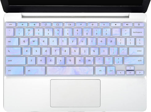 2Pack HP Chromebook Keyboard Cover 14 Inch Compatible with HP Chromebook x360 11.6" 14" Touchscreen 2-in-1 Laptop 14-DA 14B-CA Series Skin(Marble+...