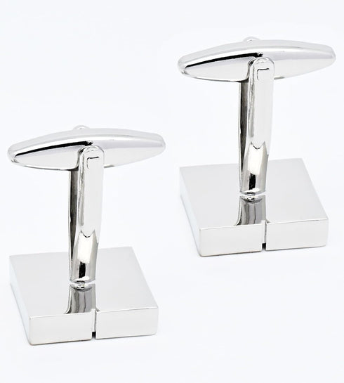 Silver Classic Square Cufflinks for Men with Gift Case Classic Square Brush Shinny Men's Cufflinks Jewelry Set for Wedding Party Anniversary Busin...