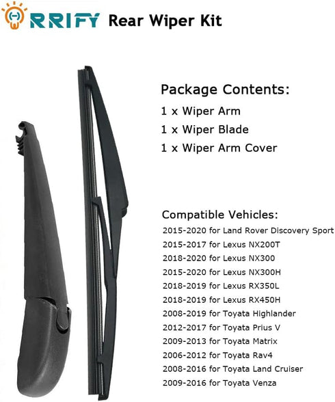 Rear Windshield Wiper Arm Blade Set 85241-42070 for Toyota Highlander Matrix Rav4 Prius V, for Lexus NX300h NX200t RX450, for Land Rover Discovery...
