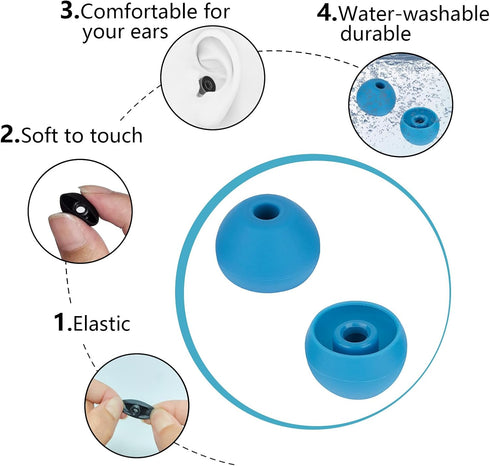 Earbud Replacement Tips Earbud Cover Silicone Tips Compatible with Powerbeats Pro Beats Wireless Earphone Headphones Earbud Tips Ear Tips, 4 Pairs...