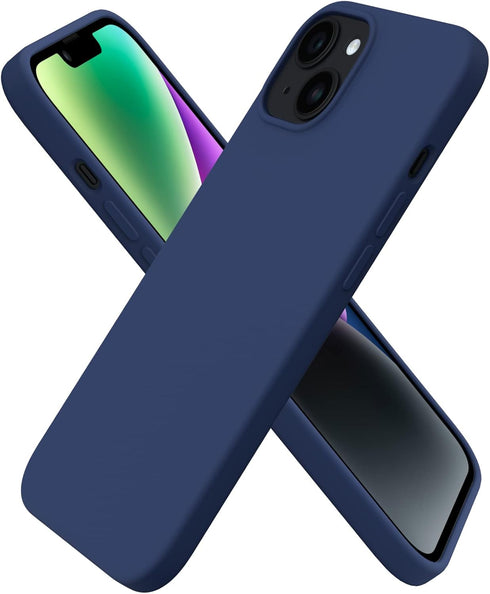 ORNARTO Compatible with iPhone 14 Case 6.1, Slim Liquid Silicone 3 Layers Full Phone Covered Soft Gel Rubber Case Protective Phone Cover 6.1 Inch-...