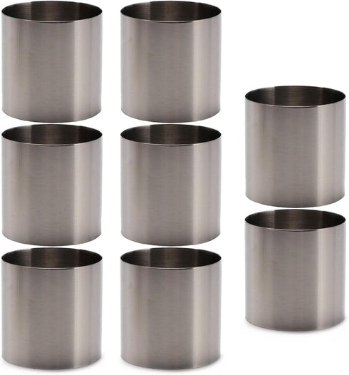 8 Pcs Round Cake Rings Mold, 2 inch Nonstick Mini Cake Ring Pastry Ring, Stainless Steel Tart Ring Mousse Dessert Rings for Baking...