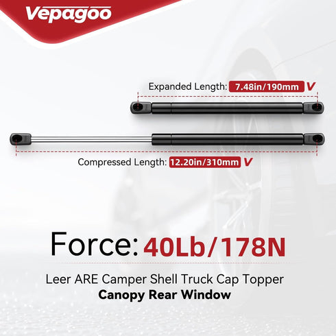 Vepagoo C16-11028 12 inch 40 Lb/178N Gas Shocks Struts for Weather Guard Tool Box Truck Pickup Toolbox Lid, Weatherguard Aluminum Toolbox are Topp...