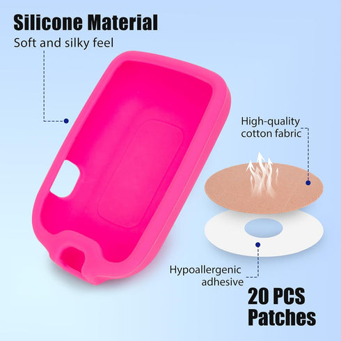 YOUSHARES Libre 2 Reader Silicone Case with 20 Packs Libre 2 Sensor Covers Waterproof, Anti-Drop Scratches Protective Case for Adhesive Patches Se...