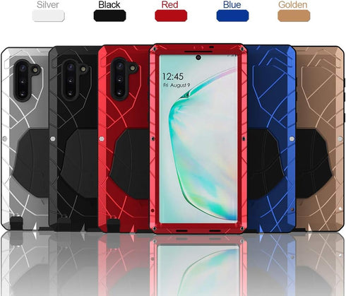 Feitenn Galaxy Note 10 Case Metal, Note 10 Case Heavy Duty, Gorilla Glass Cover Armor Aluminum Alloy Bumper Military Shockproof Hard Defender Outd...