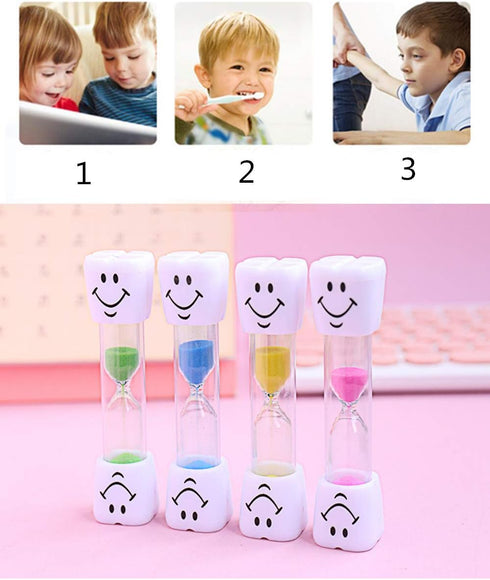 3 Minute Sand Timer Set for Brushing Teeth Pack of 6 Colorful Smiley Hourglass Timers...