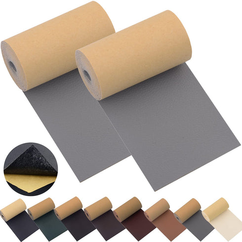 KJML DIY Leather Repair Patch Tape for Couches 2packs kit 3X55inch Self-Adhesive refinisher cuttable for Furniture Sofa Vinyl Car Seats Couch Chai...