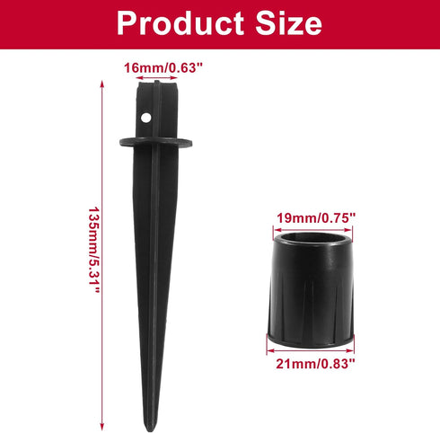 8 Pack Metal Stakes, 5.3 Inch Solar Light Replacement Stakes, Black Outdoor Ground Stake for Yard Landscape Garden Pathway Patio Lamps Pole...