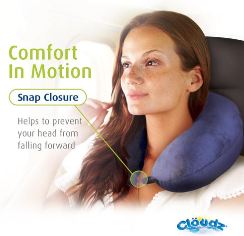 Cloudz Dual Comfort Microbead Airplane Travel Neck Pillow. Soft Cozy Plush Fabric on One Side, Cool Relaxing Spandex on The Other! Customize Your ...