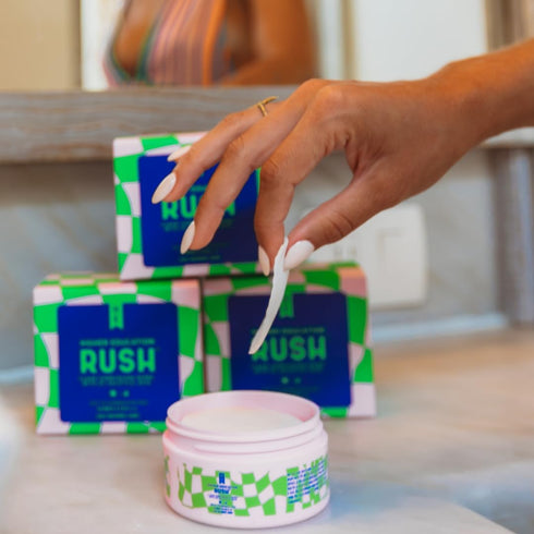 Higher Education Skincare RUSH Travel Size 2% Salicylic Acid Clear Complexion Pads for Oily to Combination Skin, 30 Individual Pads, Exfoliating F...