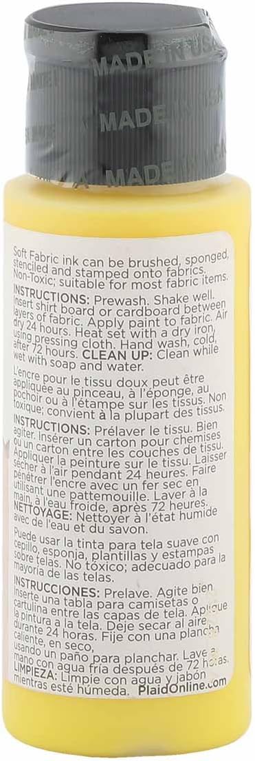 Fabric Creations Fabric Ink in Assorted Colors (2-Ounce), Real Yellow...