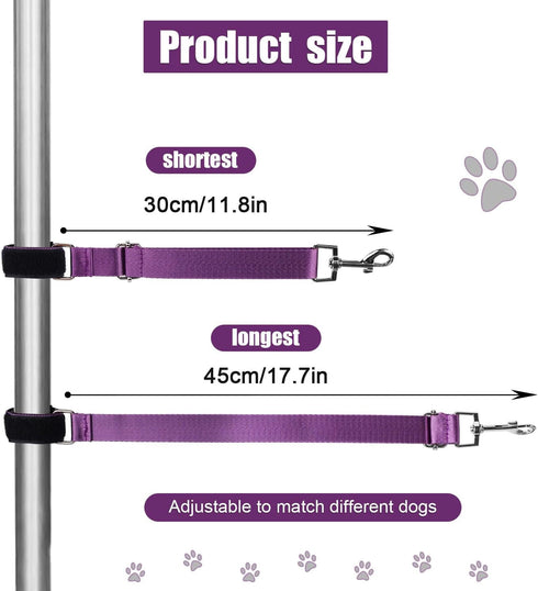2pcs Dog Grooming Extender Straps, Adjustable Leash Dog Grooming Arm Accessories Supplies for Pet Grooming Table (Black,Purple)...