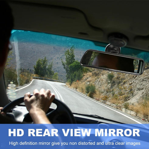 Car Rear View Mirror with Suction Cup, HD Rear View Mirror, Anti-Glare Mirrors, 360-Degree Adjustable, Reduce Blind Spots, Suitable for Car, Boat,...