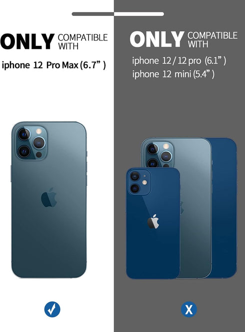 Unitedtime for iPhone 12 Pro Max Case Waterproof with Built-in Screen Protector Full Body Rugged Hard Silicone, Military Grade Shockproof Dustproo...