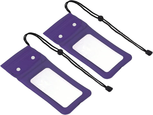 PATIKIL Floating Waterproof Phone Pouch, 2 Pack Clear Cellphone Dry Bag Underwater Phone Protect Case for Beach Swimming, Purple...