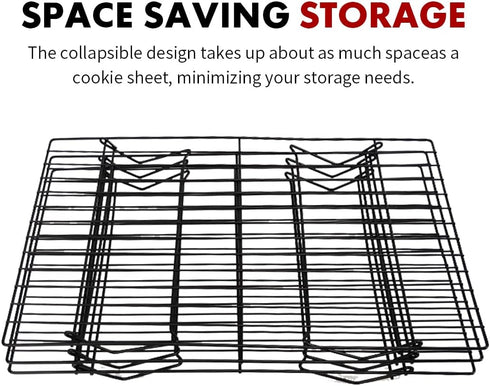 ShellKingdom Cooling Racks, Stainless Steel Non-Stick Baking Racks And Oven Safe Wire Cool Racks for Cookies, Cakes and Baking,3-Tier,Foldable...