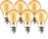 A60 LED Bulb 6W Edison Vintage Light Bulbs 60 Watt Equivalent Dimmable E26 Base Light Warm Yellow 2200K Bulb 600 Lumen Amber Glass Antique Globe L...