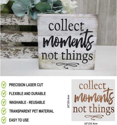 20 Piece Large Inspirational Word Stencil Set, Stencils for Painting on Wood - Wall Decor, Art, Drawing, Signs - Live Laugh Love, Be Kind, Inspire...