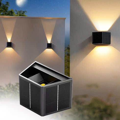 Solar Wall Lights Outdoor Up Down 3000K LED Lighting Waterproof with Adjustable Beam, Solar Wall Sconce Dusk to Dawn Lighting for Deck, Fence, Hou...