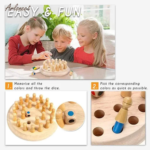 Wooden Memory Match Stick Chess Game, Color Memory Chess, Funny Block Board Game, Parent-Child Interaction Toy, Educational Intelligent Games Logi...