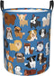 Cute Dogs Blue Round Laundry Hamper Storage Basket Toys Clothes Organizer Bin For Home Bathroom Bedroom Dorm Nursery, 38l...