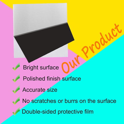 2Pcs 430 Stainless Steel Sheet Metal 6" x 6" x 1/32" Inch Metal Plates for Magnetic Mount Board Wall 20GA(0.80MM) 430 Stainless Steel Shim Stock P...