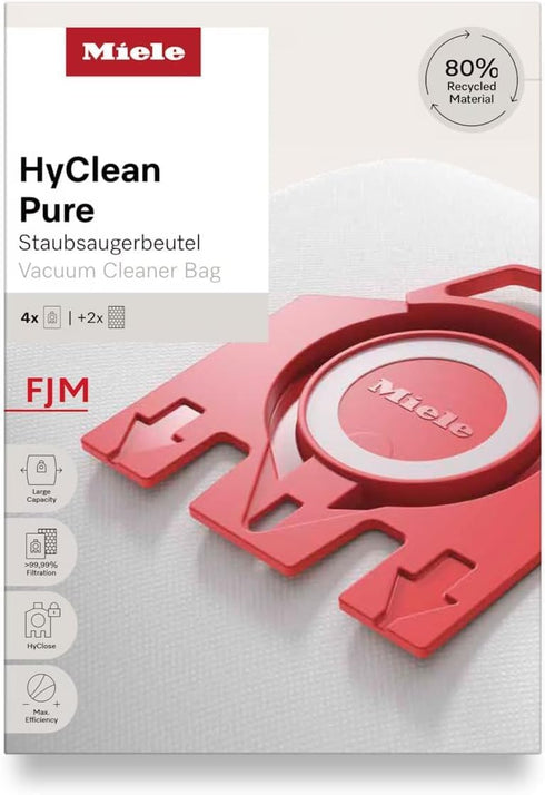 Genuine Miele Vacuum Cleaner AirClean Dust Bags Type FJM Pack of 4...